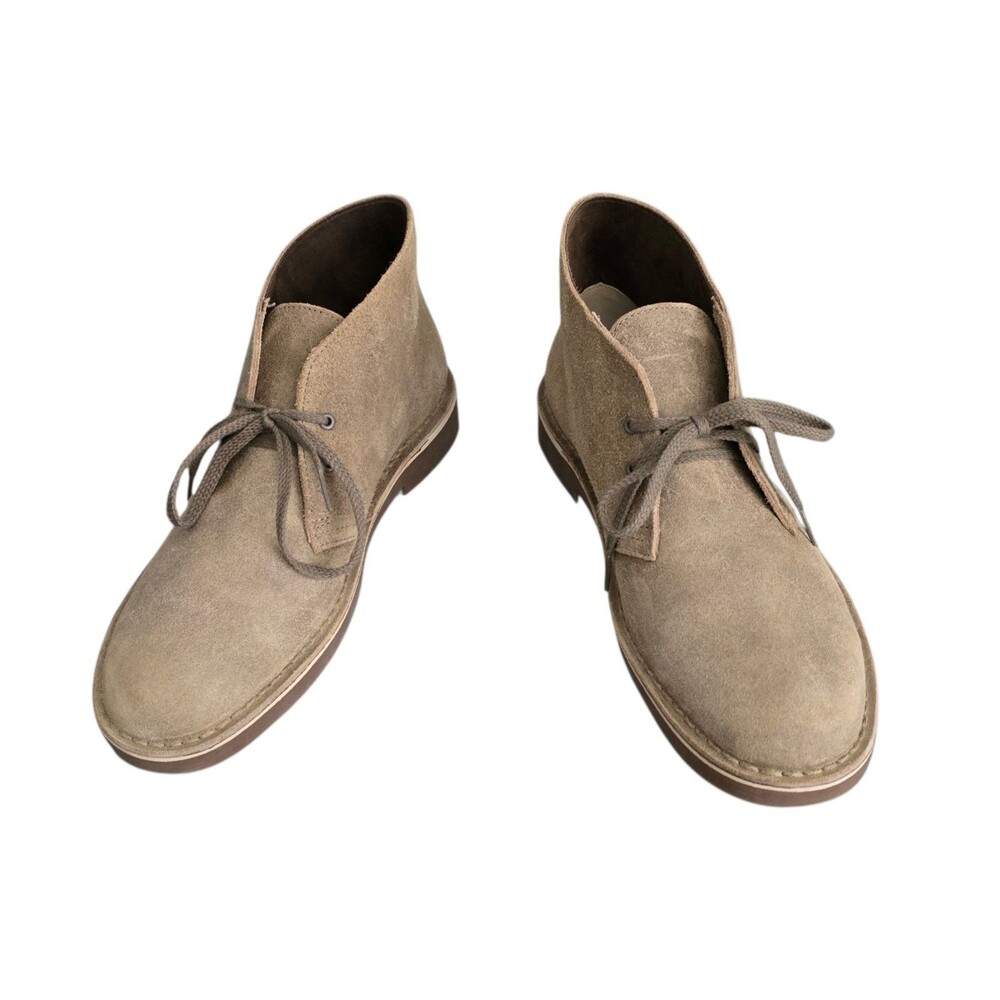 Clarks Shepton Shoes Mens Size 8.5M Taupe Suede Chukka Desert Boots Lace Up
